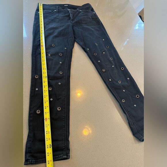 Hudson Jeans Women's Size 27 Riley Crop Black Grommet Button Fly - Picture 12 of 15